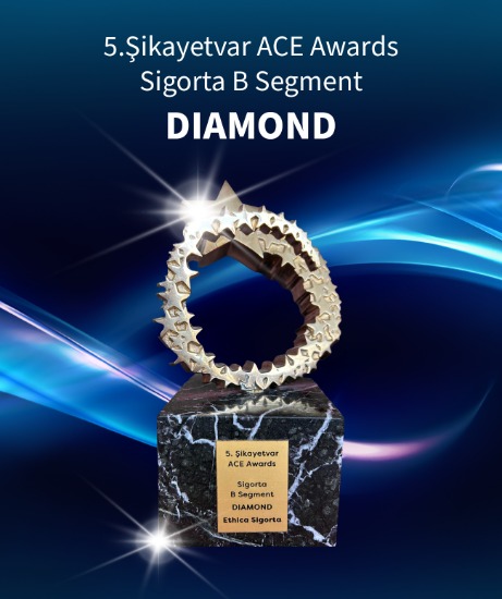 5. Şikayetvar ACE Awards Sigorta B Segment DIAMOND ödülü