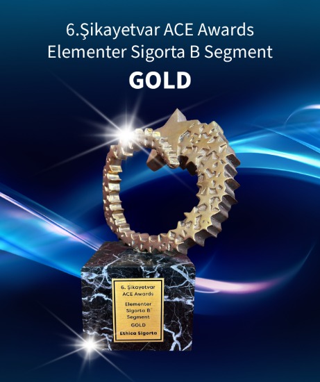 6. Şikayetvar ACE Awards Sigorta B Segment GOLD ödülü