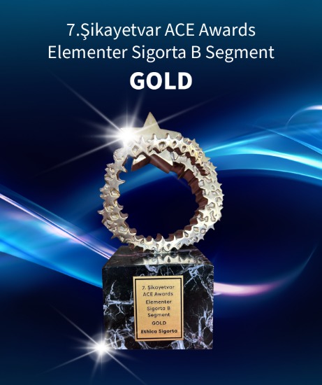 7. Şikayetvar ACE Awards Sigorta B Segment GOLD ödülü