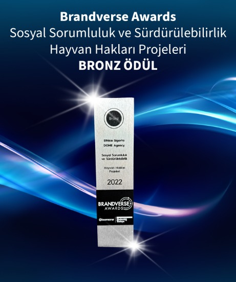 BRANDVERSE Awards Sosyal Sorumluluk ve Sürdürülebilirlik ve Hayvan Hakları ödülü